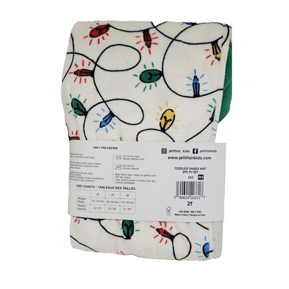 Jellyfish kids 2 Piece Unisex Sleep Set Size 2  Holiday Pj Flame Resistant New - Picture 4 of 6